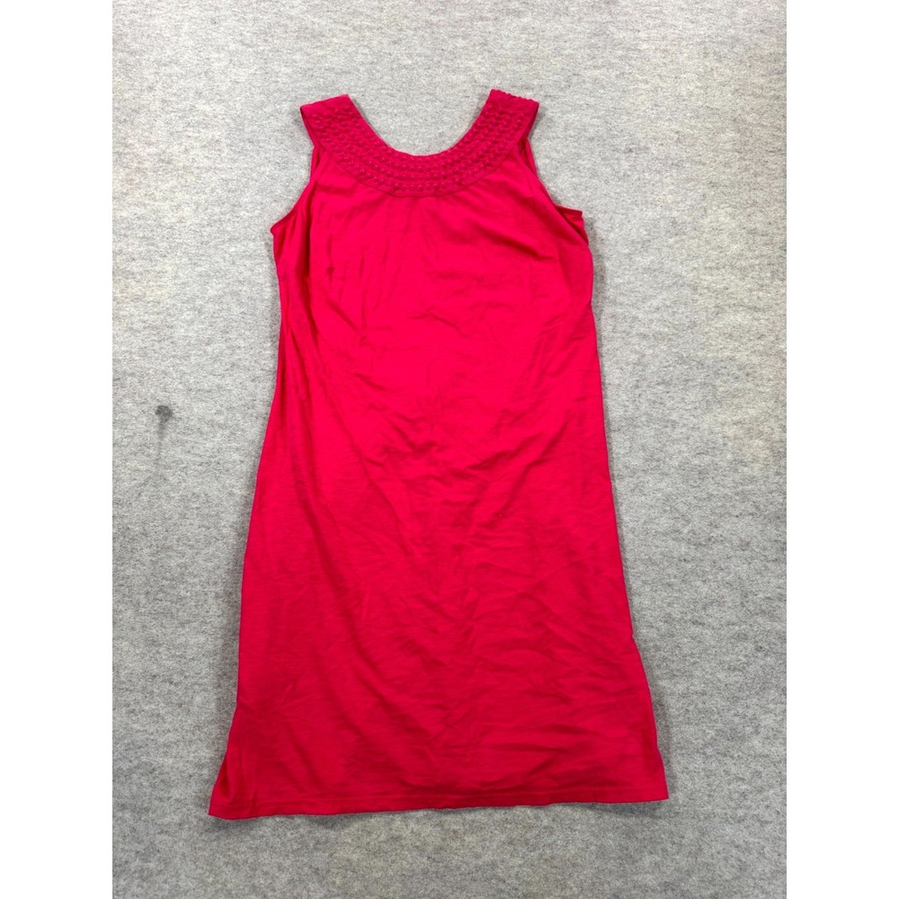Tommy Bahama Mini Dress Womens XS Red Stretch Cotton Sleeveless Side Slit Modern